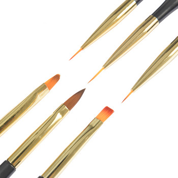 3Pcs Акрилни френски райета Nail Art Liner Brush Set 3D Tips Ултратънка химикалка за рисуване на линии Инструменти за рисуване с UV гел Четка за нокти