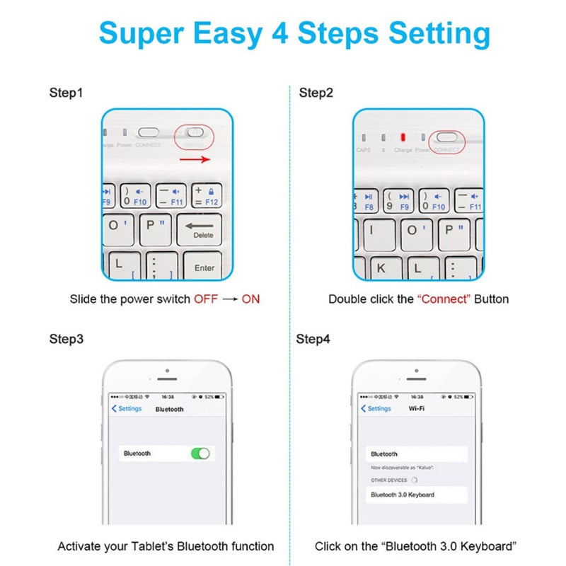 10-tolline juhtmeta klaviatuur iPad Pro 11 Air jaoks 5 4 3 5. 6. 8. Laetav hiirega klaviatuur Xiaomi Huawei Samsung jaoks
