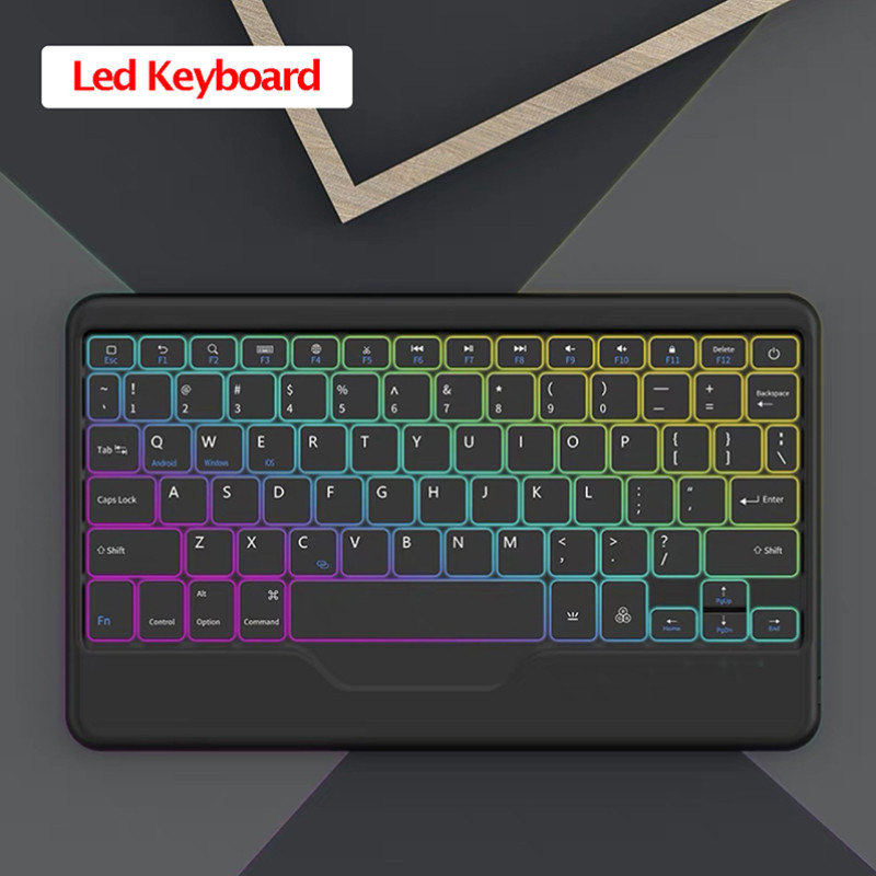 Ασύρματο πληκτρολόγιο RGB με οπίσθιο φωτισμό για Apple iPad Pro Air Επαναφορτιζόμενο πληκτρολόγιο Tablet PC για πληκτρολόγια tablet Samsung/Xiaomi/Huawei