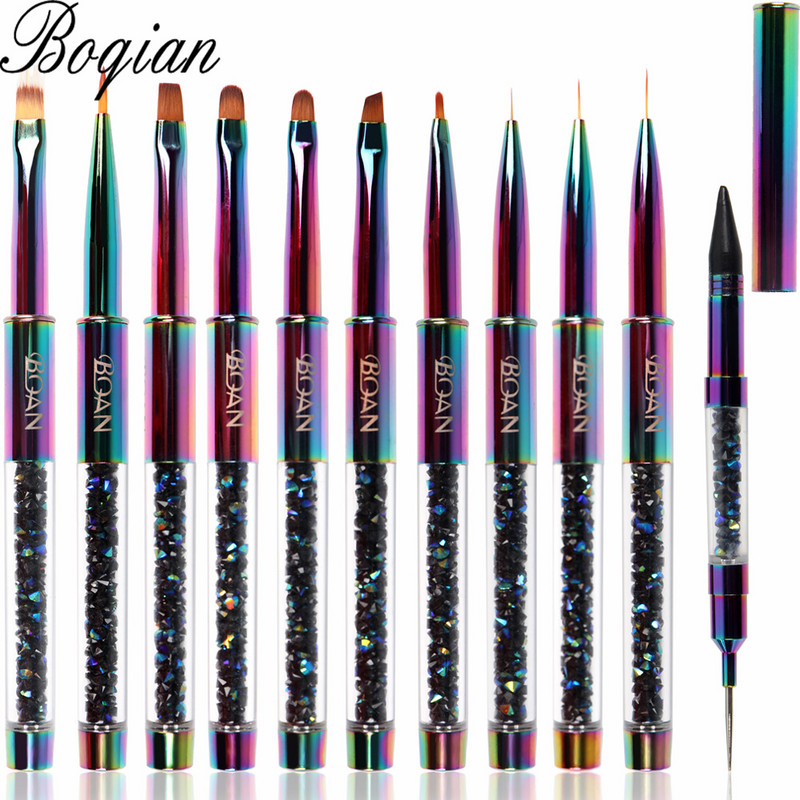 BQAN 1 τεμ. Rainbow Nail Brush Gel Brush Manicure Ακρυλικό UV Gel Επέκταση στυλό για βερνίκι νυχιών Εργαλεία βαφής με πινέλο σχεδίασης