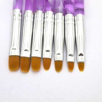 7 бр. Химикалки с четки за рисуване на нокти Акрилен UV гел Extension Builder Рисуване на нокти Четки за рисуване Инструменти за маникюр Комплект четки за рисуване на нокти