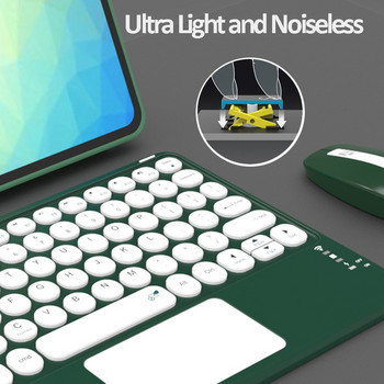 Безплатна мишка, акумулаторна клавиатура за таблет, лаптоп, тъчпад, клавиатура за iPad Pro/Samsung, безжични клавиатури, испански, руски