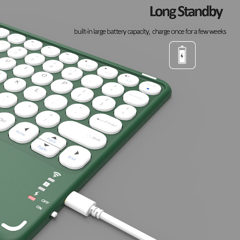 Nabíjateľná klávesnica s myšou zadarmo pre tablet, notebook, touchpad, klávesnica pre iPad Pro/Samsung, bezdrôtová klávesnica, španielčina, ruština