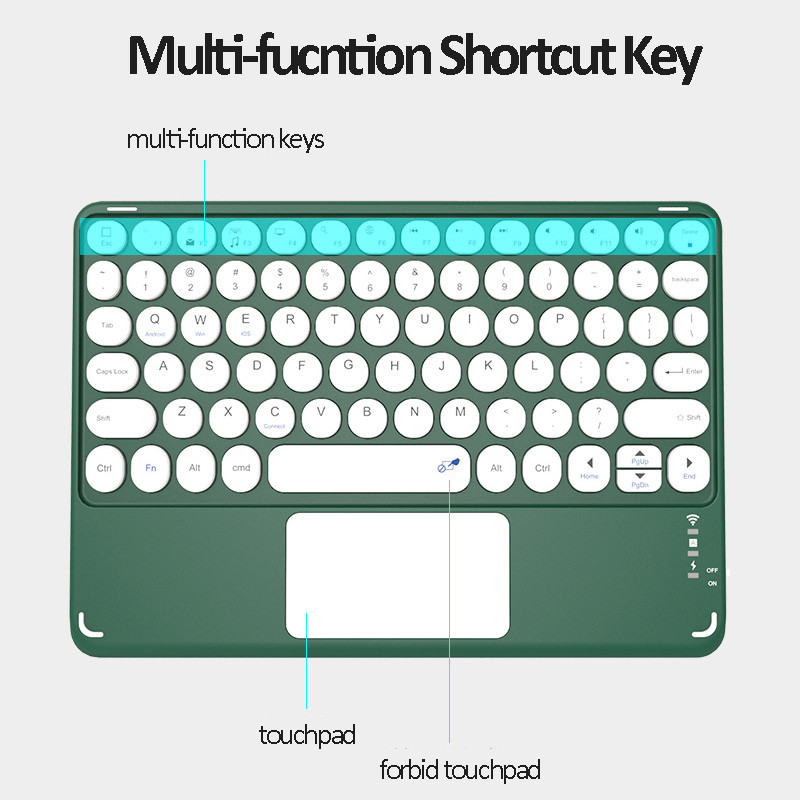 Nabíjateľná klávesnica s myšou zadarmo pre tablet, notebook, touchpad, klávesnica pre iPad Pro/Samsung, bezdrôtová klávesnica, španielčina, ruština