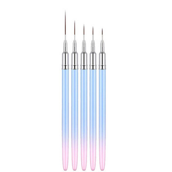 Pink Nail Liner Brushes Gel Nail Art Brush Βερνίκι νυχιών Painting Brush Nail Art Design Σετ πινέλων στυλό σχεδίασης για τζελ