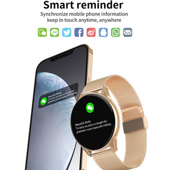 2022 Смарт часовник Кръгъл Дамски Водоустойчив Смарт часовник Мъже Жени Фитнес тракер Монитор за кръвно налягане за Android IOS Смарт часовник