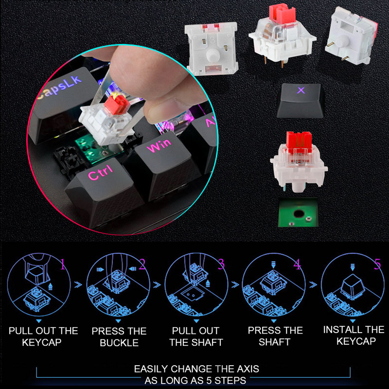 REDRAGON Fizz Pro K616 RGB USB podrška Bluetooth bežični USB 2.4G 3 načina Mehanička gaming tipkovnica Crveni prekidač 61 tipka Računanje