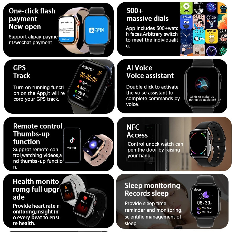 2022 Νέο Έξυπνο ρολόι Γυναικείο NFC Smartwatch Ανδρικό Γυναικείο Κλήση Bluetooth Αδιάβροχη ασύρματη φόρτιση οθόνη HD για Apple Xiaomi +Box