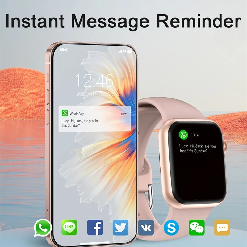 2022 Νέο Έξυπνο ρολόι Γυναικείο NFC Smartwatch Ανδρικό Γυναικείο Κλήση Bluetooth Αδιάβροχη ασύρματη φόρτιση οθόνη HD για Apple Xiaomi +Box