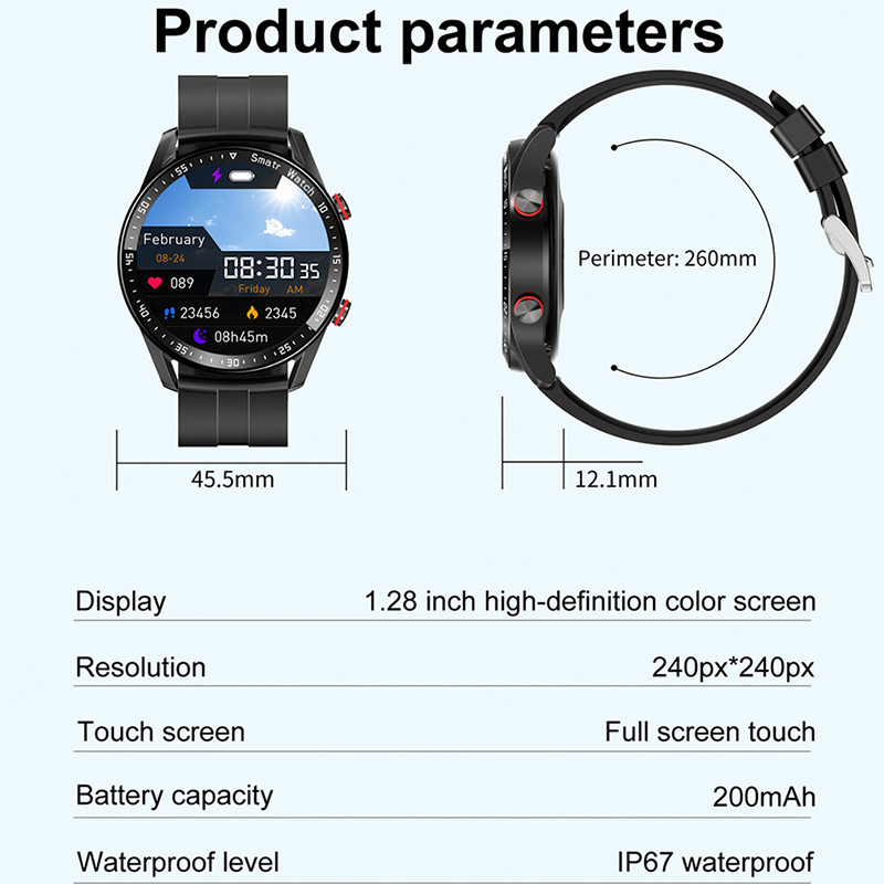 2022 Νέο Bluetooth Call Smart Watch Men Αδιάβροχο Sport Fitness Tracker Εμφάνιση καιρού Ανδρικό Smartwatch για τηλέφωνο Xiaomi Huawei
