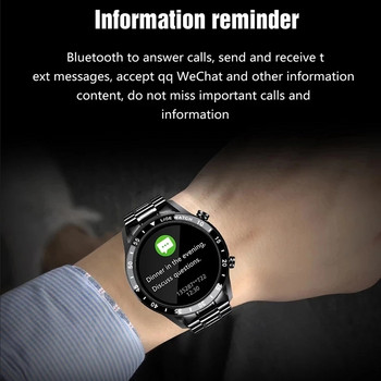LIGE 2023 Пълен кръг сензорен екран стоманена лента луксозен Bluetooth обаждане Мъжки умен часовник Водоустойчив Спорт Активен фитнес часовник+кутия
