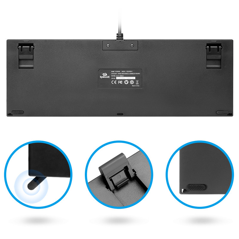 REDRAGON KUMARA K552 RGB USB mechanikus játékbillentyűzet kék piros kapcsoló barkács LED háttérvilágítású 87 billentyű számítógépes PC-játékoshoz