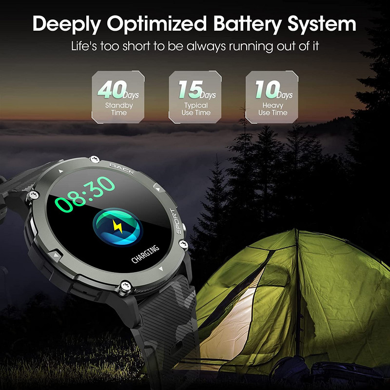 Smart Watch Men Bluetooth Call Smartwatch 2022 IP68 Waterproof Health Monitor 360 HD 15 Days Standby Watch For Men LF26 Max