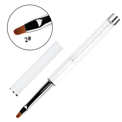 ANGNYA kiváló minőségű 2#4#6#8# ovális festőtoll Nail Art UV gél rajzecset strasszos nyéllel akril körömdíszítő eszköz kupakkal