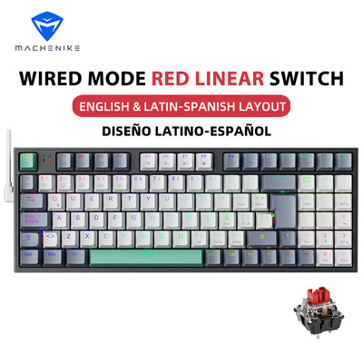 Mehanička tipkovnica Machenike K500 Žičana gaming tipkovnica s mogućnošću vruće izmjene 94 tipke s RGB pozadinskim osvjetljenjem za Mac Windows Desktop
