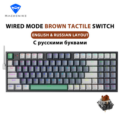 Mehanička tipkovnica Machenike K500 Žičana gaming tipkovnica s mogućnošću vruće izmjene 94 tipke s RGB pozadinskim osvjetljenjem za Mac Windows Desktop