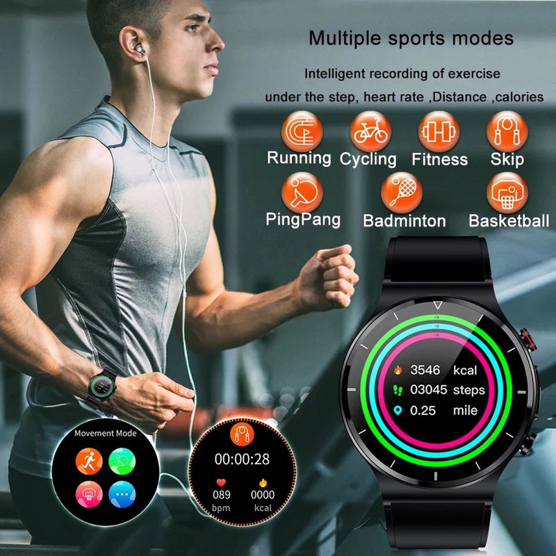2022 Νέο Έξυπνο ανδρικό ρολόι 360*360 HD Full Touch Screen Fitness Tracker Έξυπνο ρολόι ανδρικό ECG+PPG Συσκευή παρακολούθησης καρδιακών παλμών αρτηριακής πίεσης