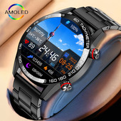 Τελευταίο AMOLED Smart Watch Men 2023 Νέο Bluetooth Call Αθλητικό βραχιόλι θερμοκρασίας σώματος Αδιάβροχο ανδρικό SmartWatch για IOS Android