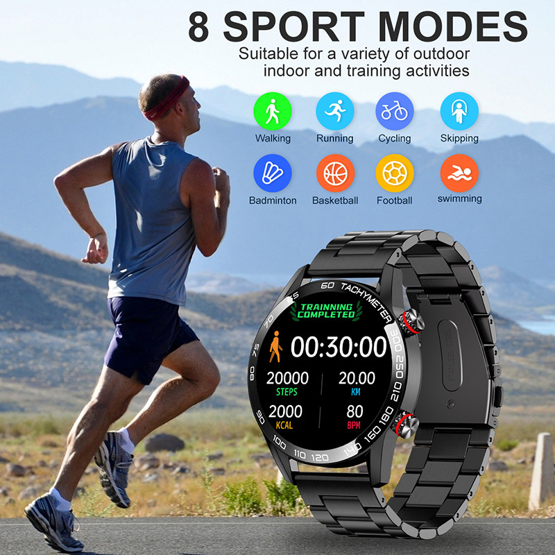 Τελευταίο AMOLED Smart Watch Men 2023 Νέο Bluetooth Call Αθλητικό βραχιόλι θερμοκρασίας σώματος Αδιάβροχο ανδρικό SmartWatch για IOS Android