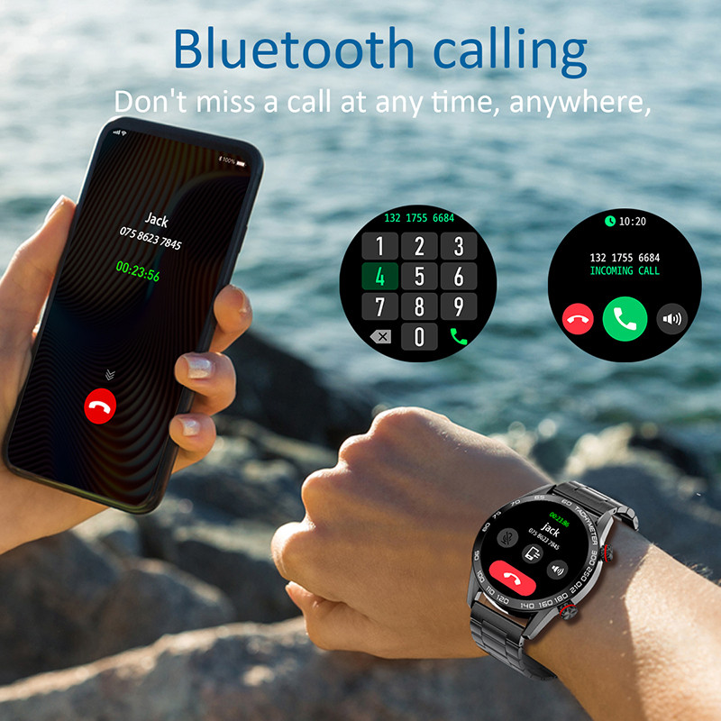 Τελευταίο AMOLED Smart Watch Men 2023 Νέο Bluetooth Call Αθλητικό βραχιόλι θερμοκρασίας σώματος Αδιάβροχο ανδρικό SmartWatch για IOS Android
