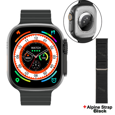 VWAR Ultra Max Smartwatch Series 8 Titanium Alloy 1:1 49mm Οθόνη Μέγεθος 2,2" Διαδρομή GPS Αθλητικό Έξυπνο Ρολόι IP68 Αδιάβροχο
