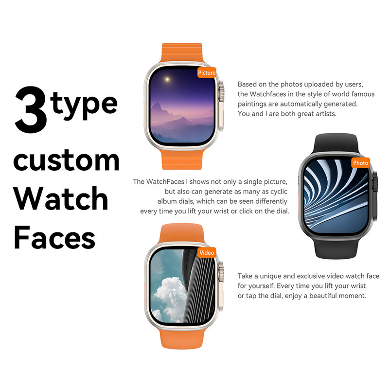 VWAR Ultra Max Smartwatch Series 8 Titanium Alloy 1:1 49mm Οθόνη Μέγεθος 2,2" Διαδρομή GPS Αθλητικό Έξυπνο Ρολόι IP68 Αδιάβροχο