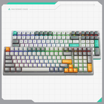 Механична клавиатура Machenike CK600 100 клавиша Hot-Swap RGB Tri-Mode CSA профил PBT Keycaps Безжична клавиатура за Mac/Windows
