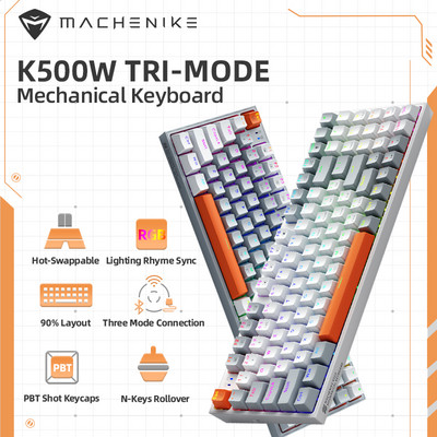 Machenike K500/W Μηχανικό πληκτρολόγιο Hot Swappable 94 πλήκτρων Ενσύρματο ασύρματο πληκτρολόγιο παιχνιδιών με οπίσθιο φωτισμό RGB για Mac Windows