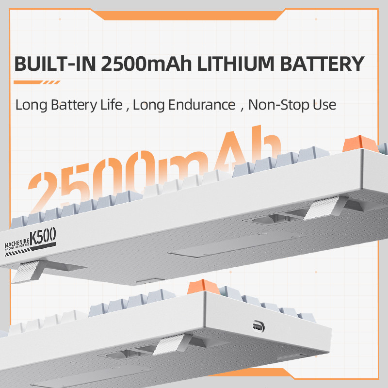 Machenike K500/W mechaninė klaviatūra, karštai keičiama 94 klavišų laidinė belaidė žaidimų klaviatūra su RGB foniniu apšvietimu, skirta Mac Windows
