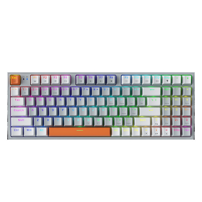 Machenike K500/W mechaninė klaviatūra, karštai keičiama 94 klavišų laidinė belaidė žaidimų klaviatūra su RGB foniniu apšvietimu, skirta Mac Windows