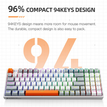 Machenike KM500 Механична клавиатура Gaming Mouse Combo Кабелна гореща сменяема RGB подсветка Gaming Keyboard 3200DPI Мишка за геймъри