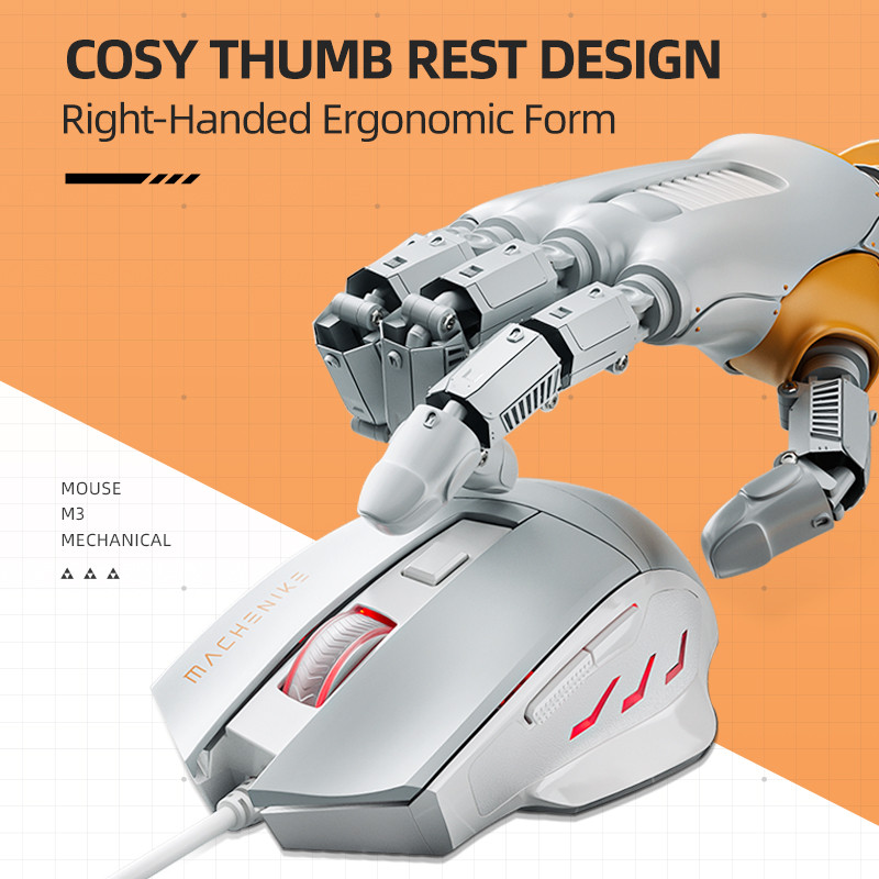 Machenike KM500 mehāniskā tastatūra spēļu pele Combo vadu karsti maināma RGB aizmugurgaismota spēļu tastatūra 3200DPI pele spēlētājiem