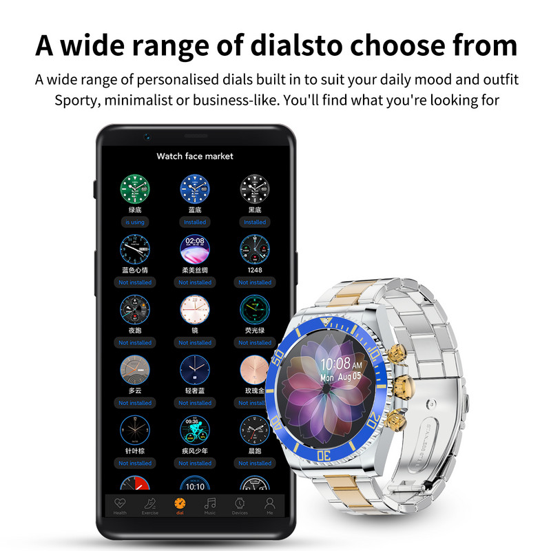 AW12 Smart Watch Férfi Bluetooth Hívásüzenet Kijelző Egyéni tárcsa pulzusszám Vérnyomás Sport LED Noctilucent Smartwatch AW13