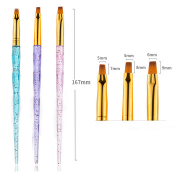 3/7Pcs Navolution Professional Manicure UV Gel Brush Pen Διαφανές ακρυλικό Nail Art Painting Πινέλο σχεδίασης Εργαλεία φωτοθεραπείας