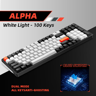 Tastatură mecanică fără fir Machenike K600, 100 de taste, 2/3 mod Bluetooth, tastatură RGB cu fir pentru jocuri cu fir, permută la cald, pentru PC, laptop
