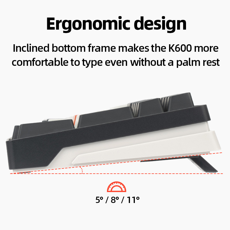 Tastatură mecanică fără fir Machenike K600, 100 de taste, 2/3 mod Bluetooth, tastatură RGB cu fir pentru jocuri cu fir, permută la cald, pentru PC, laptop