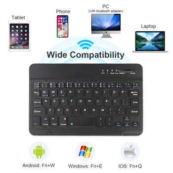 Мини безжична клавиатура Bluetooth клавиатура за ipad телефон таблет Руска испанска акумулаторна клавиатура за Android ios Windows