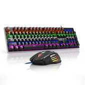 Mehaaniline klaviatuur RGB mängija klaviatuur ja hiir USB vene taustavalgustusega juhtmega mänguklaviatuuri komplekt 87/104 klahvistikud arvutiarvuti jaoks