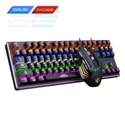 Mehaaniline klaviatuur RGB mängija klaviatuur ja hiir USB vene taustavalgustusega juhtmega mänguklaviatuuri komplekt 87/104 klahvistikud arvutiarvuti jaoks