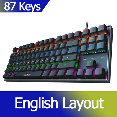 Mehaaniline klaviatuur RGB mängija klaviatuur ja hiir USB vene taustavalgustusega juhtmega mänguklaviatuuri komplekt 87/104 klahvistikud arvutiarvuti jaoks