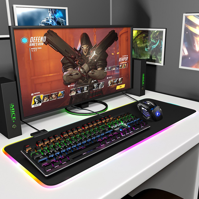 Gaming billentyűzet Mechanikus billentyűzet Játékos háttérvilágítással USB RGB 87/104 billentyűzettel Vezetékes Ergonomikus orosz billentyűzet PC számítógéphez