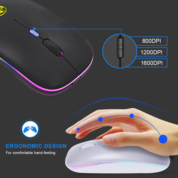 Μίνι LED πληκτρολόγιο Bluetooth και ποντίκι RGB ασύρματο πληκτρολόγιο με οπίσθιο φωτισμό ποντικιού Πληκτρολόγιο Russain για φορητό υπολογιστή tablet τηλεφώνου ipad