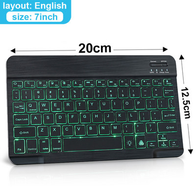Mini LED Bluetooth tipkovnica i miš RGB bežična tipkovnica s pozadinskim osvjetljenjem miša Russain tipkovnica za ipad Tablet Telefon Laptop