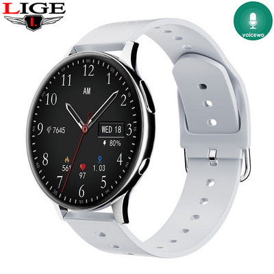 LIGE Smart Watch Women Recording Smartwatch for Android iOS Bluetooth Call Voice Assistant Ψηφιακά ρολόγια Νέο ρολόι καιρού