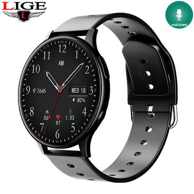 LIGE Smart Watch Women Recording Smartwatch for Android iOS Bluetooth Call Voice Assistant Ψηφιακά ρολόγια Νέο ρολόι καιρού