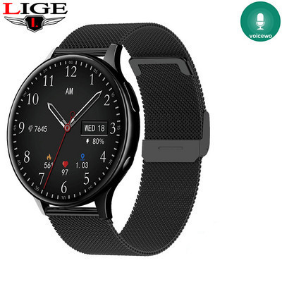 LIGE Smart Watch Women Recording Smartwatch for Android iOS Bluetooth Call Voice Assistant Ψηφιακά ρολόγια Νέο ρολόι καιρού