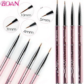 BQAN 4/5/7/10mm Pure Sable Kolinsky Brush Nail Art Liner Brush Festés Ecset Köröm Rajz Ecset Festés Virág Toll Manikűr