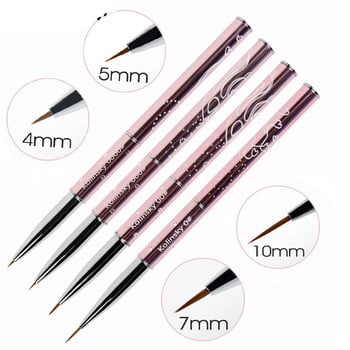 BQAN 4/5/7/10mm Pure Sable Kolinsky Brush Nail Art Liner Brush Painting Nail Drawing Brush Painting Flower Pen Manicure