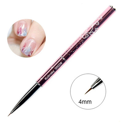 BQAN 4/5/7/10mm Pure Sable Kolinsky Brush Nail Art Liner Brush Festés Ecset Köröm Rajz Ecset Festés Virág Toll Manikűr