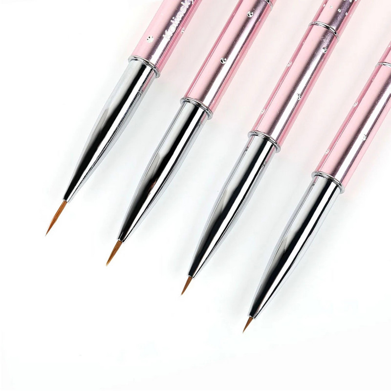 BQAN 4/5/7/10mm Pure Sable Kolinsky Brush Nail Art Liner Brush Festés Ecset Köröm Rajz Ecset Festés Virág Toll Manikűr